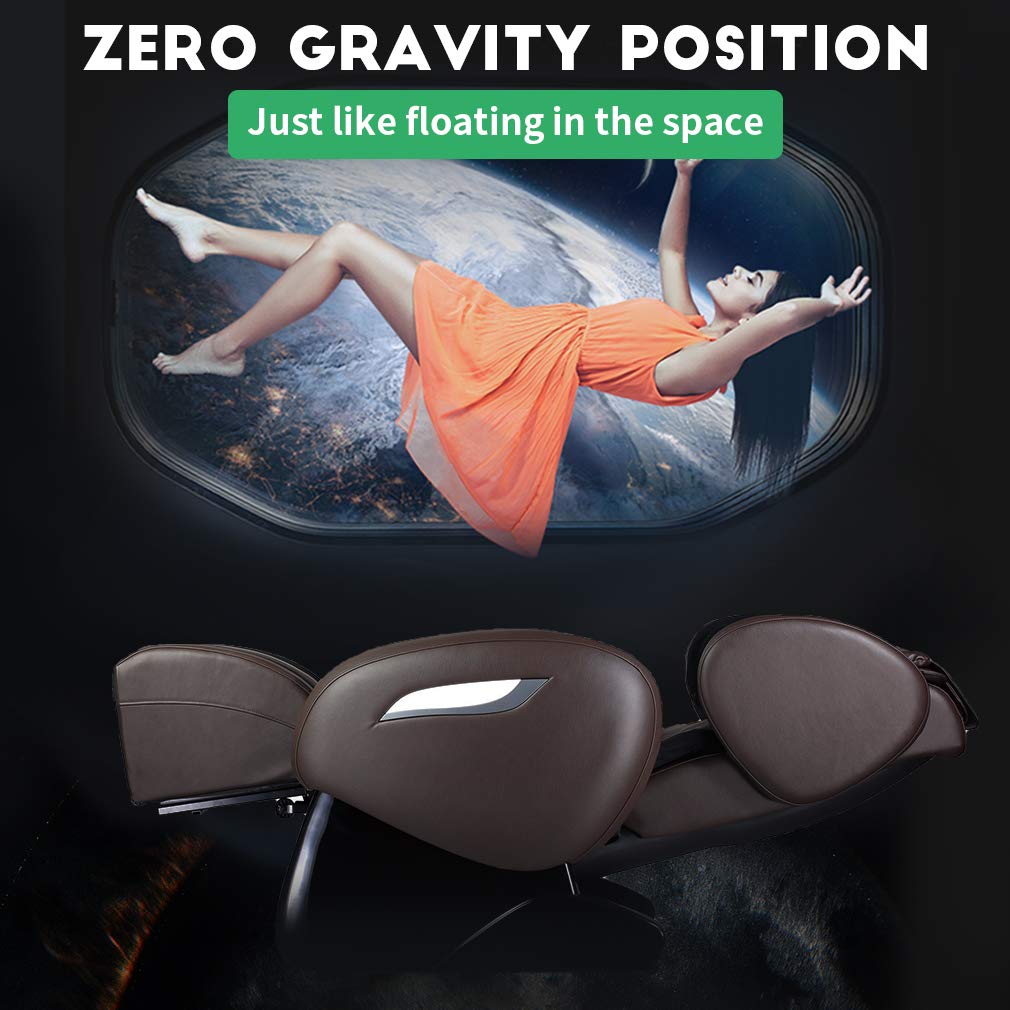 FDW Massage Chair Zero Gravity Full Body Electric Shiatsu UL Approved Massage Chair Recliner with Foot Rollers Built-in Heat Therapy Air Massage System Stretch Vibrating Home Office PS4 FDW