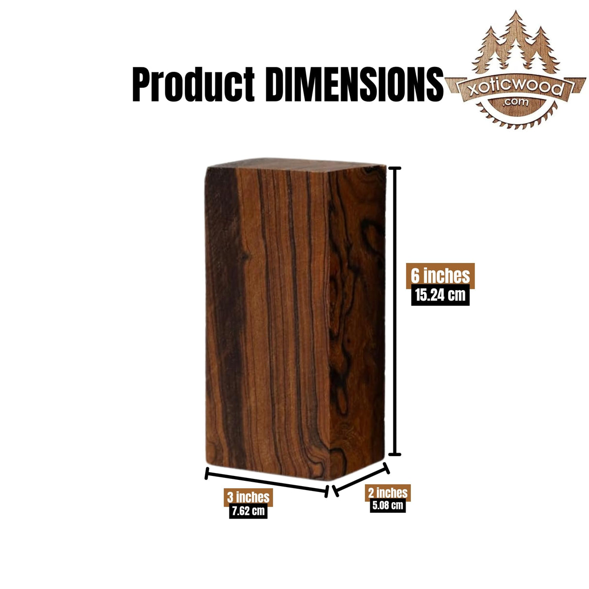 IECAP LLC Hardwood Ironwood Blanks, Exotic Wood – Woodchucks Wood – Hardwood Lumber – Natural Wood for DIY Crafts – Ironwood Lumber Turning Blanks – Size 6 x 3 x 2 inches – Pack of 5 IECAP LLC