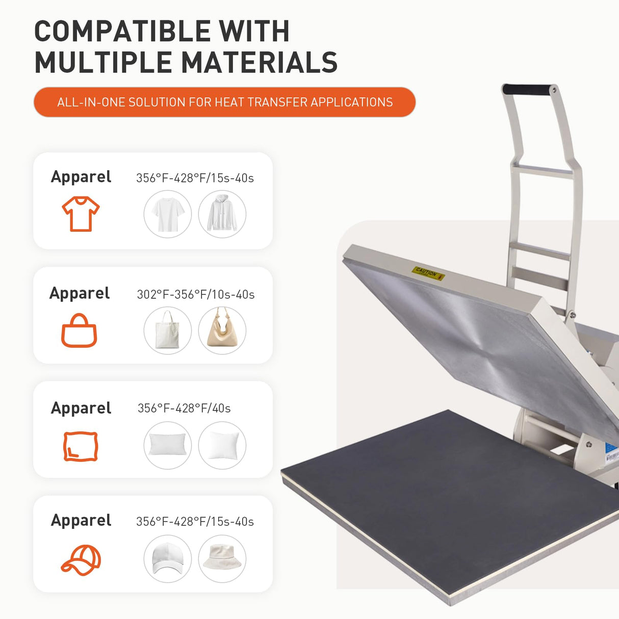 24x32 Inch Heat Press, 110V 4500W No Plug High Pressure Heat Press Machine for Business, Large Professional Digital Control Heat Transfer Machine for Sublimation TransferMuse