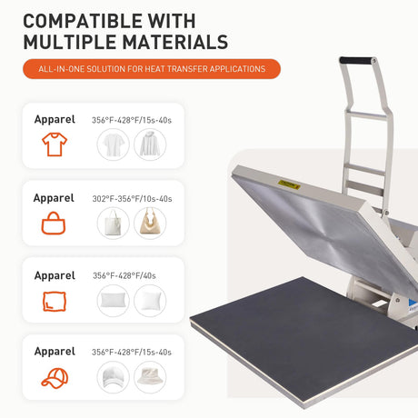 24x32 Inch Heat Press, 110V 4500W No Plug High Pressure Heat Press Machine for Business, Large Professional Digital Control Heat Transfer Machine for Sublimation TransferMuse