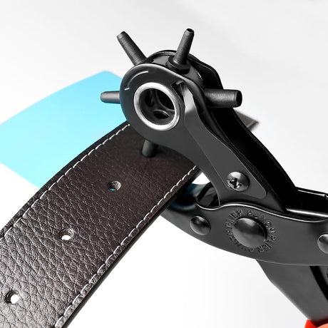 Leather Hole Punch, Belt Hole Puncher for Leather, Revolving Punch Plier Kit, Leathers Puncher Plier for Belts, Watches, Handbags, Punch Tool Diameter: 4.5/4 /3.5/3/2.5/2mm. WDDBHSKN