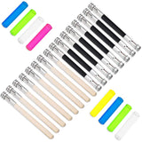 FULANDL 24Pcs Pencil Extenders Set, Pencil Lengthener, Including 16PCS Wooden Handle Adjustable Dual Head Pencil Extender Holder, 8PCS Plastic Pencil Cap, School Office Art Write Tool FULANDL