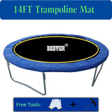 Bzzter Replacement Trampoline Mat,Fits 14ft Round Frame,with 72 Rings &147.6 Inch Diameter, Fits 6.5"-7.0" Spring,10 Rows of Stitching for Longer Lasting,w/Pull Hook and Gloves,14ft Trampoline Mat Bzzter