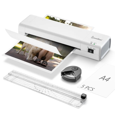 90 Seconds Fast preheat,SpeedLami 4 in 1 Laminator Machine,Home laminator,A4 Laminating Machine Hot & Cold with Paper Trimmer & Corner Rounder,9 Inch Thermal Laminator Machine for Home Office speedlami