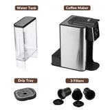Mecity Coffee Maker 3 in 1 Single Serve Coffee Machine, Compatible with K cup Capsules, Instant Coffee Pot, Tea maker, 6,8,10 Oz Cup, Removable 50 Oz Water Reservoir, 120V 1150W Mecity