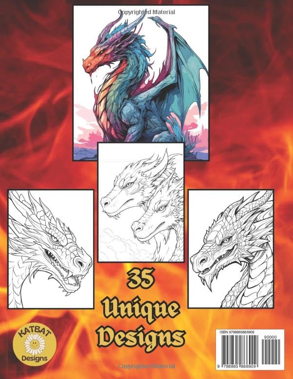 Dragon Coloring Book for Adults and Teens High Resolution Designs: Mystical Fantasy Dragons to Explore Coloring Creativity