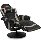 Goplus Massage Gaming Chair, Racing Style Gaming Recliner w/Adjustable Backrest and Footrest, Ergonomic High Back PU Leather Computer Office Chair Swivel Game Chair w/Cup Holder and Side Pouch Goplus
