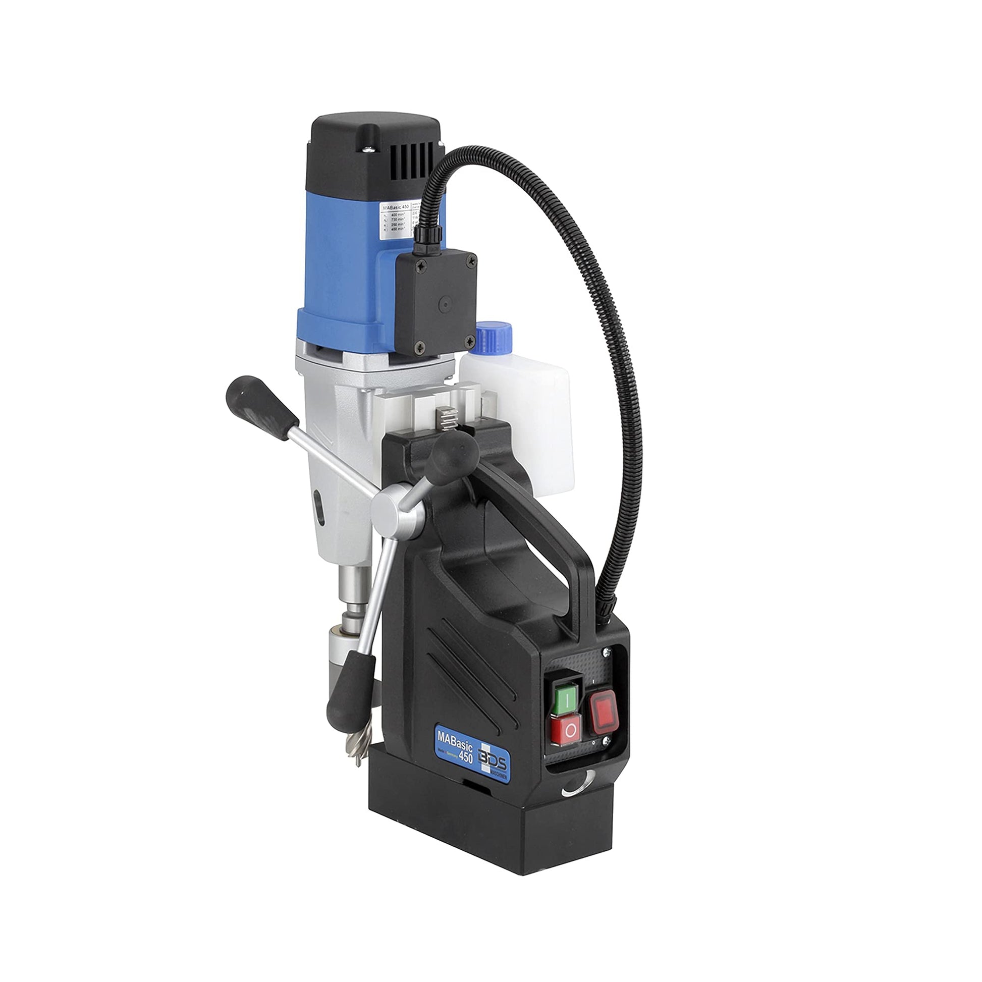 C.S. Unitec MABasic 450 Portable Magnetic Drill Press | 1150W 2-Speed Benchtop Power Drill Machine w/up to 1-3/4" Diameter & 6-1/3" Depth of Cut | Oil Bottle Included - WoodArtSupply