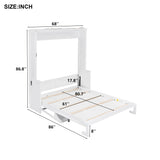 Merax Full Size Murphy Bed with Sofa Chair, Can be Folded Wall Bed with Storage Shelves and Light for Guest Room,Living Room and Bedroom Merax