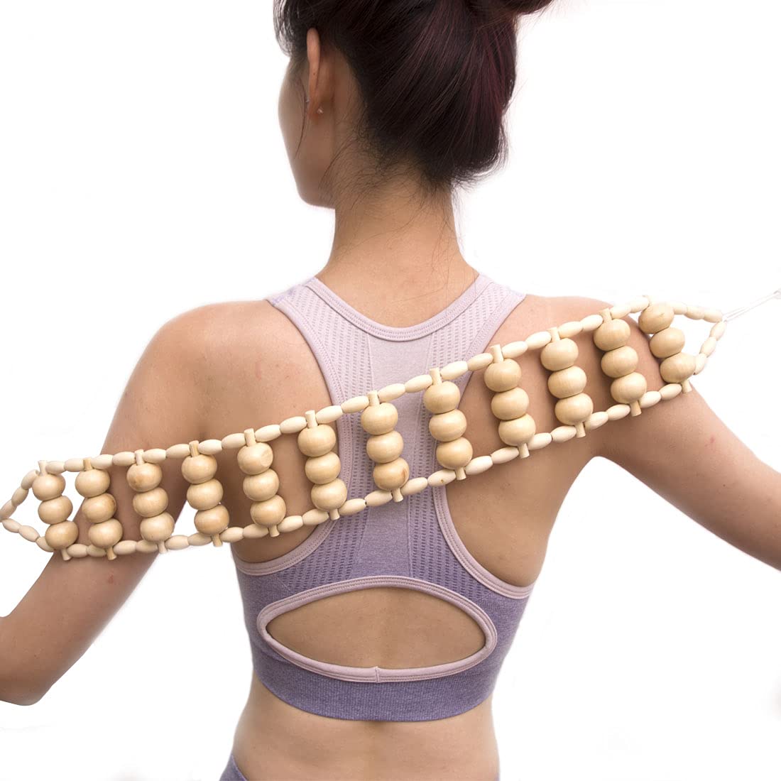 Wood Back Massage Roller Rope, Wood Therapy Cellulite Self Massage Tools for Back Neck Leg Pain Relief Na.c health