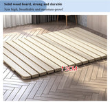 LOBOTOU Breathable Moisture-Proof Bed Plate, Guest Tatami Mat,Wood Roll-Type Slatted Bed Japanese Floor Futon Mattress, Floor Sleep Bedding (Queen) LOBOTOU