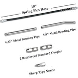 HANTUO Grease Gun, 8000 PSI Heavy Duty Pistol Grip Grease Gun Kit with 14 oz Load, 18 Inch Spring Flex Hose, 2 Grease Couplers, 2 Extension Rigid Pipes and 1 Sharp Type Nozzle, Suit for Zerk Fittings HANTUO