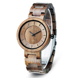 BEWELL Men/Womens Wooden Watch,Natural Handmade Minimalist Adjustable Wood Quartz Wristwatch BEWELL