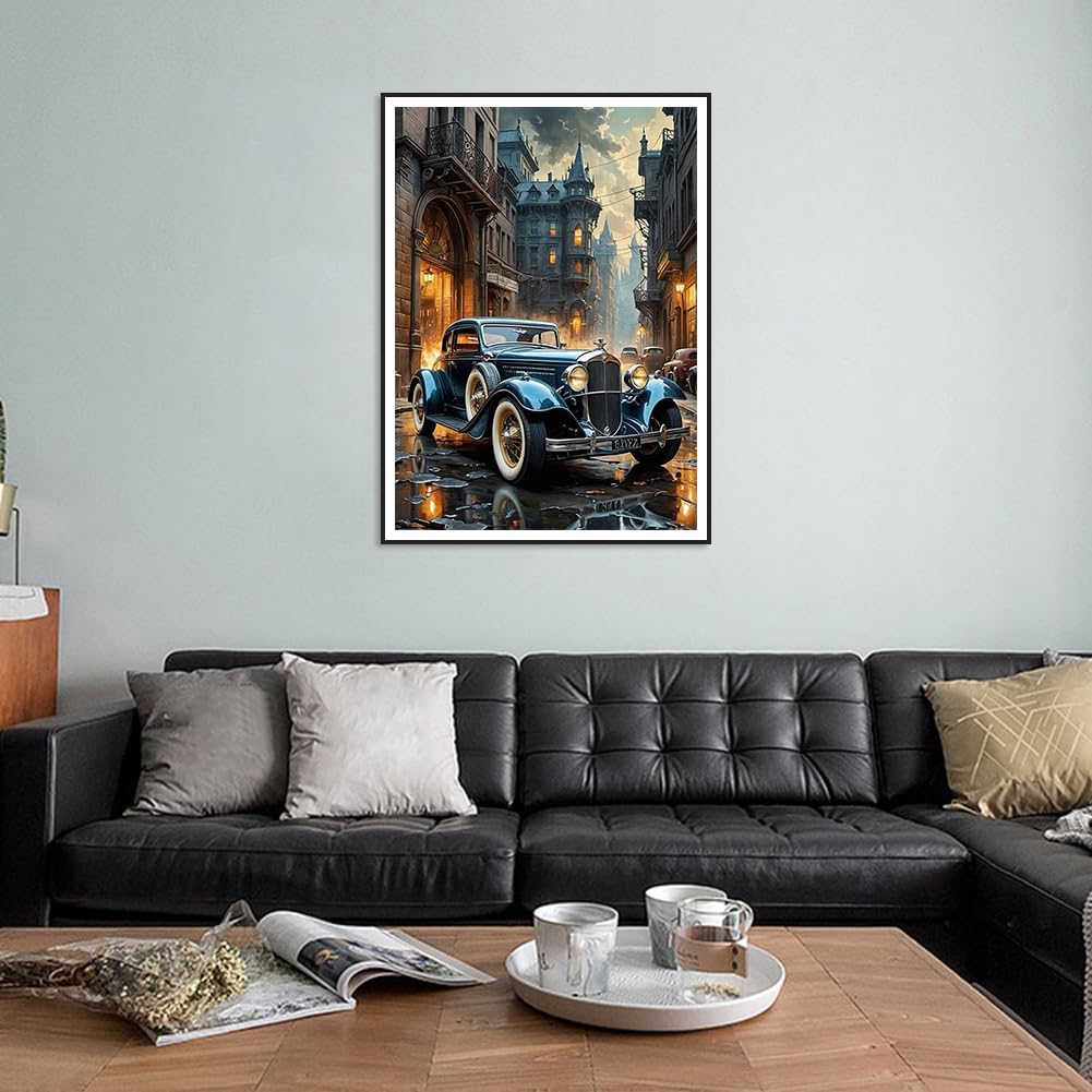 WSLWXSHM Diamond Painting Kits for Adults Truck, Car Round Full Drill Diamond Art Kits, 5D DIY Paint with Diamonds Crafts for Home Wall Decoration Gifts 12×16Inch WSLWXSHM