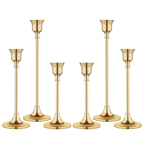 Candlestick Holders,Taper Candle Holder for Candlesticks Gold Brass Vintage Candle Stick Candle Holder Candelabra Candle Holder for Fireplace Party Dining Home BEZURA