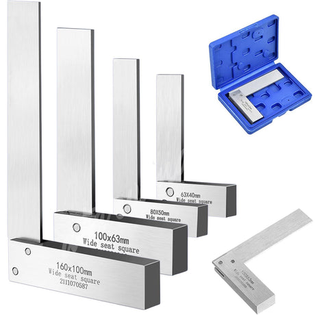 Machinist Square Set 2, 3, 4, 6 Inch, Atarvana Mechanical Steel High Precision Square, Harden Carbon Steel Engineer Square, 90 Degree Wide Base Square, L-Type Right Angle Ruler Tool for Woodworking Atarvana