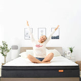 Sweetnight King Mattress in a Box - 12 Inch Plush Pillow Top Hybrid Mattress, Gel Memory Foam for Motion Isolating Individually Wrapped Coils, King Size, Twilight Sweetnight