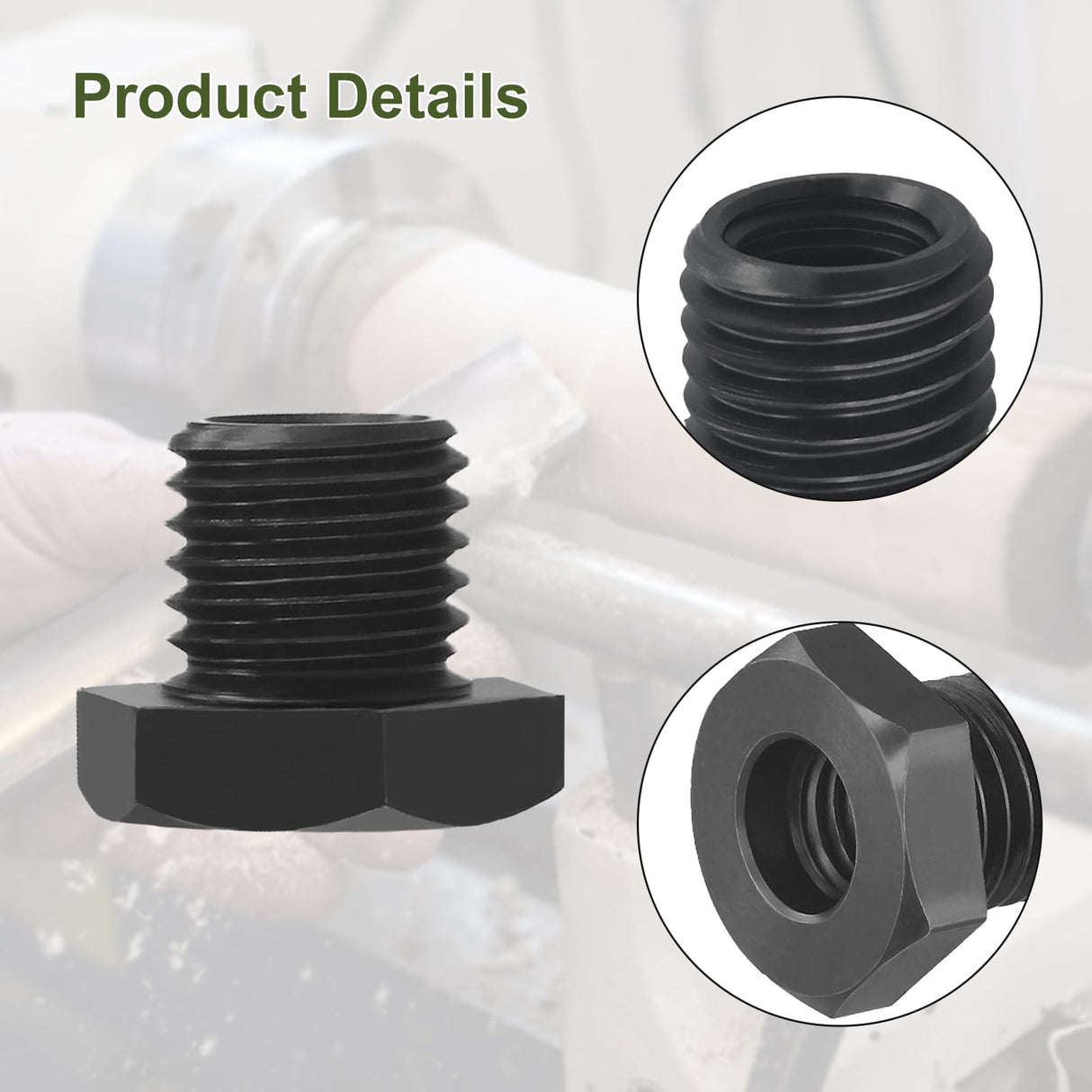 Woodworking Lathe Headstock Spindle Adapter M18X2 5 To 1 8TPI Thread Chuck Insert Adapter Turning Tool Accessories For Metal Or Wood Turning, CNC Machining PETSTIBLE