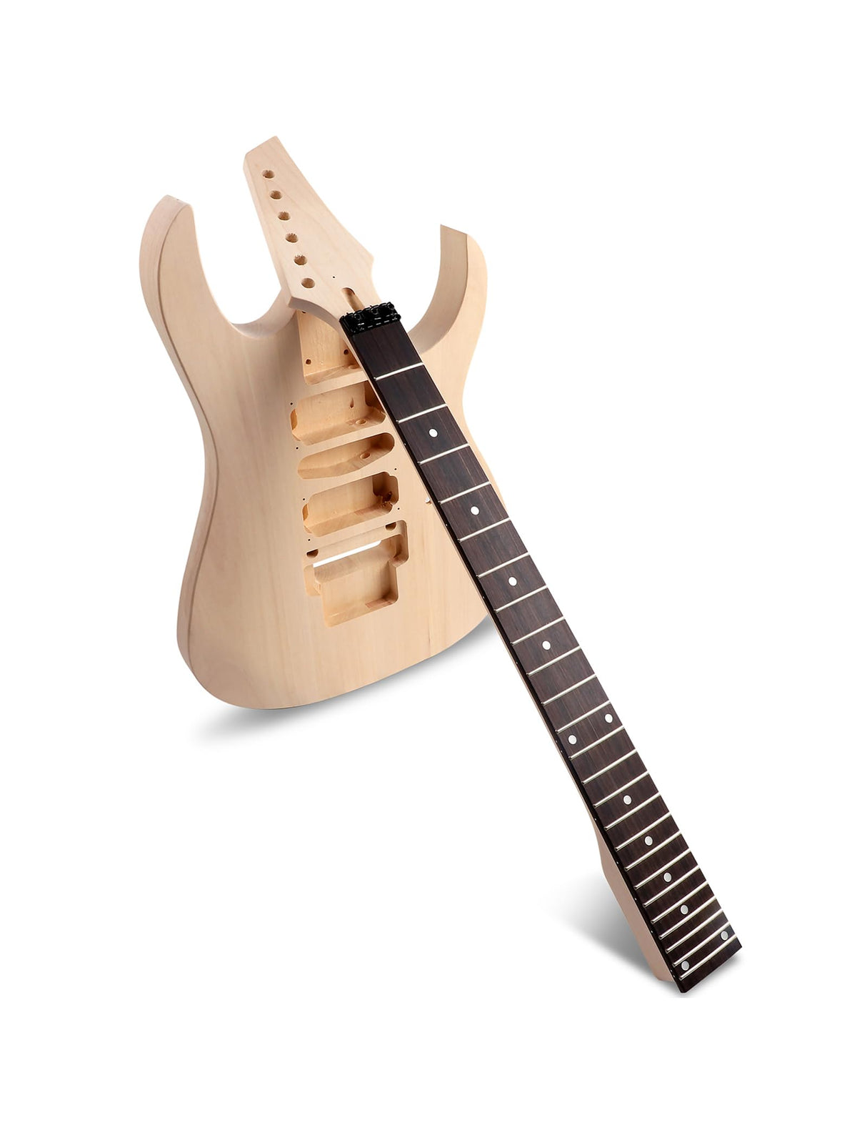 Fistrock DIY Electric Guitar Kit Beginner Kit 6 String Right Handed with Basswood Body Hard Maple Neck Poplar Laminated Fingerboard Black Hardware Build Your Own Guitar JS Series. Fistrock