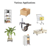 Luxinika 1 Inch Caster Wheels with M6 Threaded Stem, Small Swivel Stem Casters Set of 4 with Brakes, TPE Rubber Rolling 15 mm Screw Wheels for Furniture Tiny Shopping Cart Wire Shelving Luxinika