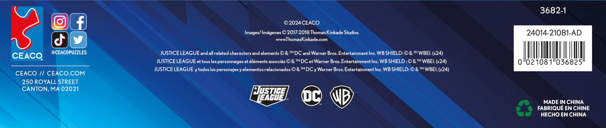 Ceaco - 4 in 1 Multipack - Thomas Kinkade - DC Comics - Justice League (4) 500 Piece Jigsaw Puzzles Ceaco