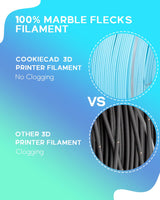 Cookiecad PLA Filament 1.75mm 1kg Marble Pastel 3D Printer Filament - Blue Chip PLA Cookiecad