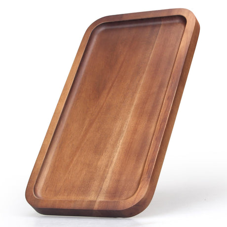 Small Wooden Platters Rectangle Long Charcuterie Boards Acacia Wood Serving Trays Home Decor Cheese Board Cake Appetizer Plates Kitchen Charcuterie Platter for Food Dish Rectangular Dessert Snack Tray Ayiaren
