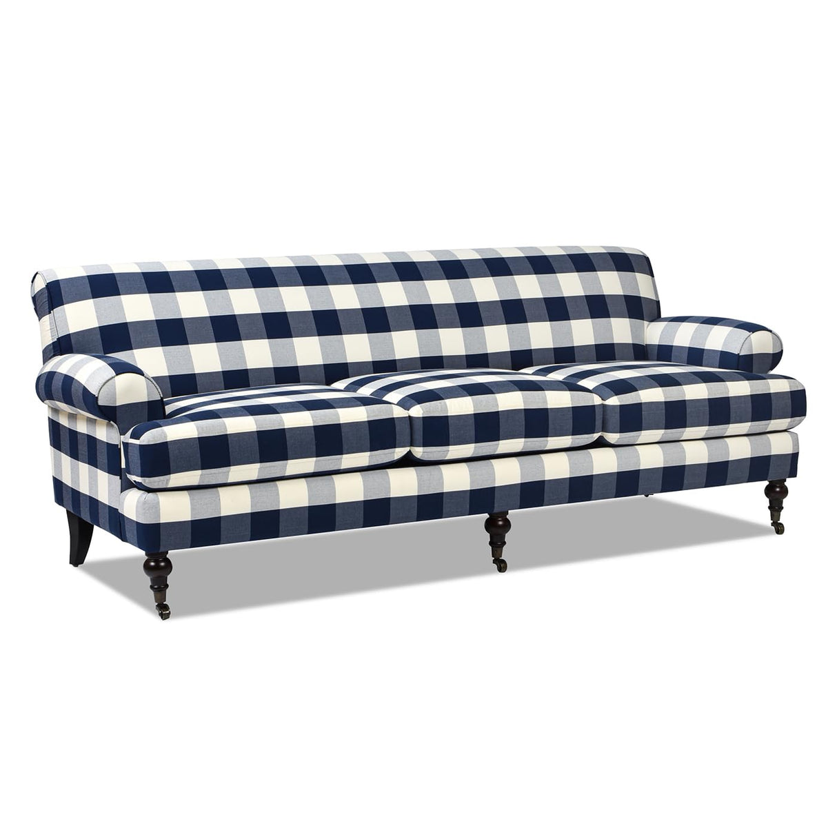 Jennifer Taylor Home Alana Lawson Three-Cushion Tightback Sofa, Blue Lattice Woven Jennifer Taylor Home