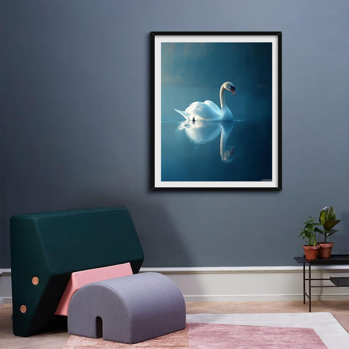 LAENAKR DIY Paint by Numbers for Adults Beginner, Swan Glides Across Still Blue Lake, Paint by Numbers Kit Painting by Numbers for Adults, 16" x 20" LAENAKR