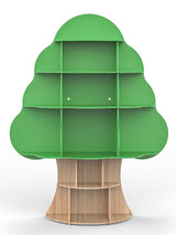 Tree Kids Bookshelf, Toddler Wood Bookcase, 16-Cubby Children Toy Storage Organizer Book Shelf for Kids Rooms, Nursery, Bedroom, Living Room, Classroom, Boy Girl’s Gift (Green Tree) Bear Qiaqia