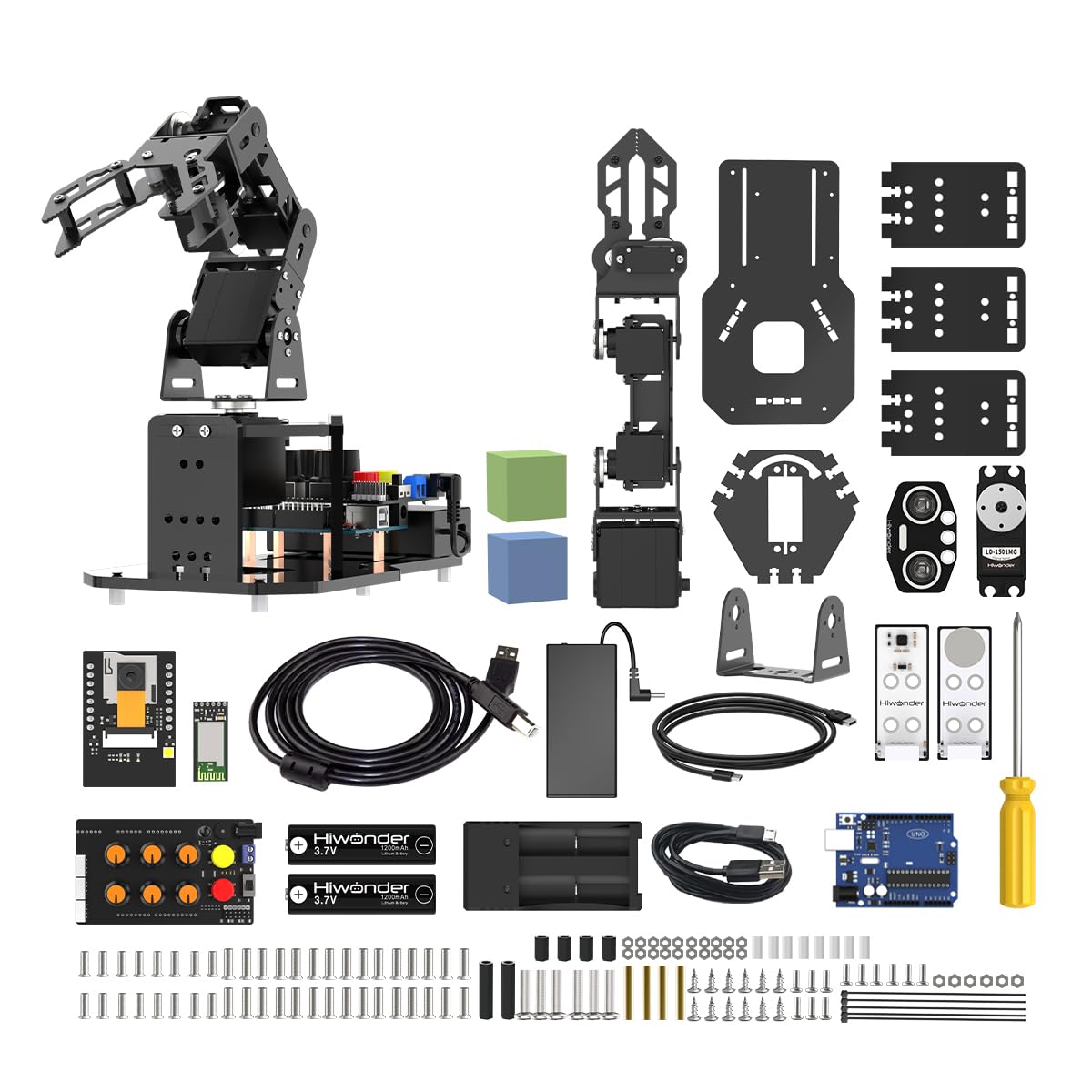 Robotic Arm with Arduino 5DOF/Axis AI Smart Robot Arm Open Source STEM Educational Building Robotics & Engineering Kits, Science/Coding/Programming Set, miniArm Standard Kit LewanSoul