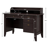 Safeplus 48" Computer Desk with 4 Storage Drawers and Hutch Wood Executive Table for PC Laptop Safeplus