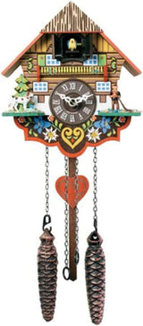 River City Clocks Musical Multi-Colored Quartz Cuckoo Clock - 8 Inches Tall - Model # M8-08PQ River City Clocks