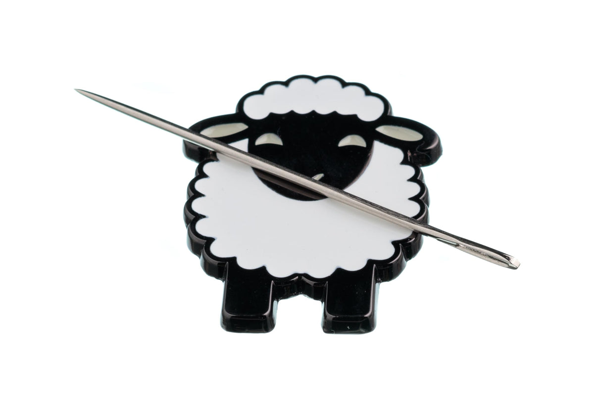 The Quilted Bear Needle Minders - Magnetic Enamel Needle Keeper for Sewing Pins, Sewing Needles, Embroidery Needles, Cross Stitch Needles - Sheep The Quilted Bear
