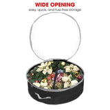 Primode Christmas Wreath Storage Bag 48" with Clear Window | Extra Large Garland Xmas Wreath Container | Durable 600D Oxford Material | XL Huge 48” Holiday Wreath Bags Box (Black) Primode