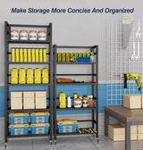 MRRcute 4 Tier 1000LBS Storage Shelves Heavy Duty, Storage Racks and Shelving, Standing Storage Shelf Units, Utility Shelf with Wheels, Metal Shelves for Garage, Kitchen, Living Room, and Pantry. MRRcute
