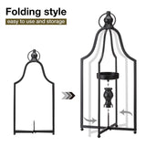 Glitzhome 16.5" H Modern Farmhouse Black Metal Lantern Decorative Hanging Candle Lanterns (Small) Glitzhome