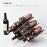 KIRIGEN 8-Bottle Countertop Wine Rack - Wine Bottle Holder for Bar Table/Wine Cabinet Free Standing - Wood 3-Tier Wine Display and Storage Shelves Dark Brown XHJJ3-DBR KIRIGEN