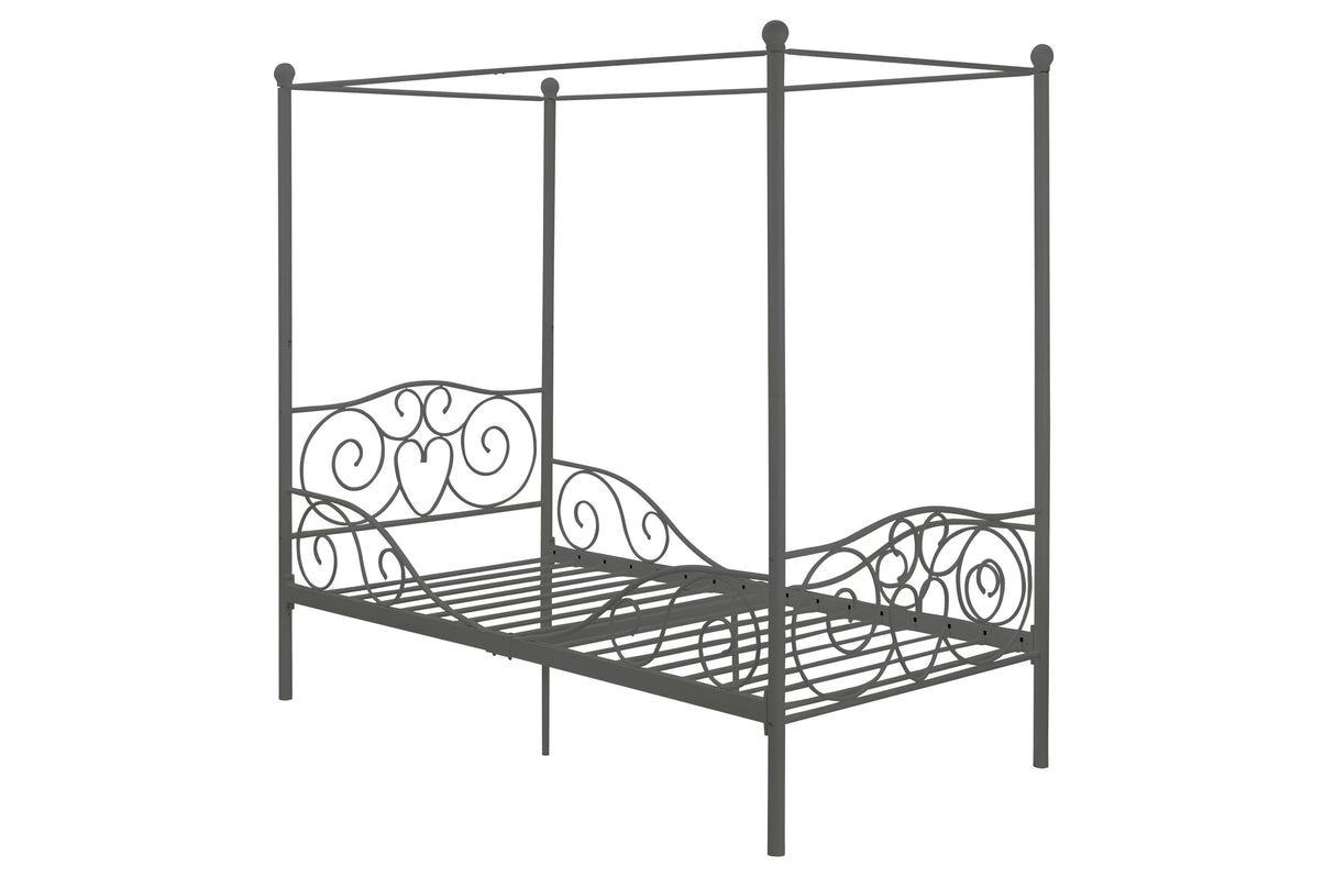 DHP 4020959 Sturdy Bed Frame, Twin, Pewter DHP