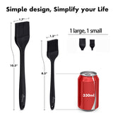 HOTEC Basting Brushes Silicone Heat Resistant Pastry Brushes Spread Oil Butter Sauce Marinades for BBQ Grill Barbecue Baking Kitchen Cooking BPA Free Dishwasher Safe (Black 2) HOTEC