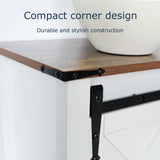 Puntogen Entryway Table with Sliding Barn Doors, 43" Farmhouse Console Table with Storage Shelf, Behind Couch Sofa for Hallway, Entryway, Foyer, White Puntogen