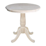 International Concepts 30" Round Top Pedestal Table - With 2 C08-61 Chairs, Unfinished IC International Concepts