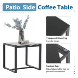 JOIVI 5 Pieces Patio Bistro Set, PE Wicker Outdoor Patio Furniture Set, Modern Rattan Patio Chairs with Table & Ottomans, Patio Conversation Sets for Balcony, Front Porch, Poolside, Gray Cushion JOIVI