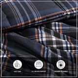 Wrangler- Twin Duvet Cover Set, Soft & Reversible Bedding, Yellowstone Inspired, 2 Piece Bed Set with Matching Pillowcase (City Flats Plaid Blue) Wrangler