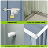 8x12 FT Outdoor Metal Storage Shed, Large Metal Storage Sheds with Sturdy Frame Structure, Garden Tool Shed with Lockable Door for Garden, Lawn, Backyard, Gray CuisinSmart