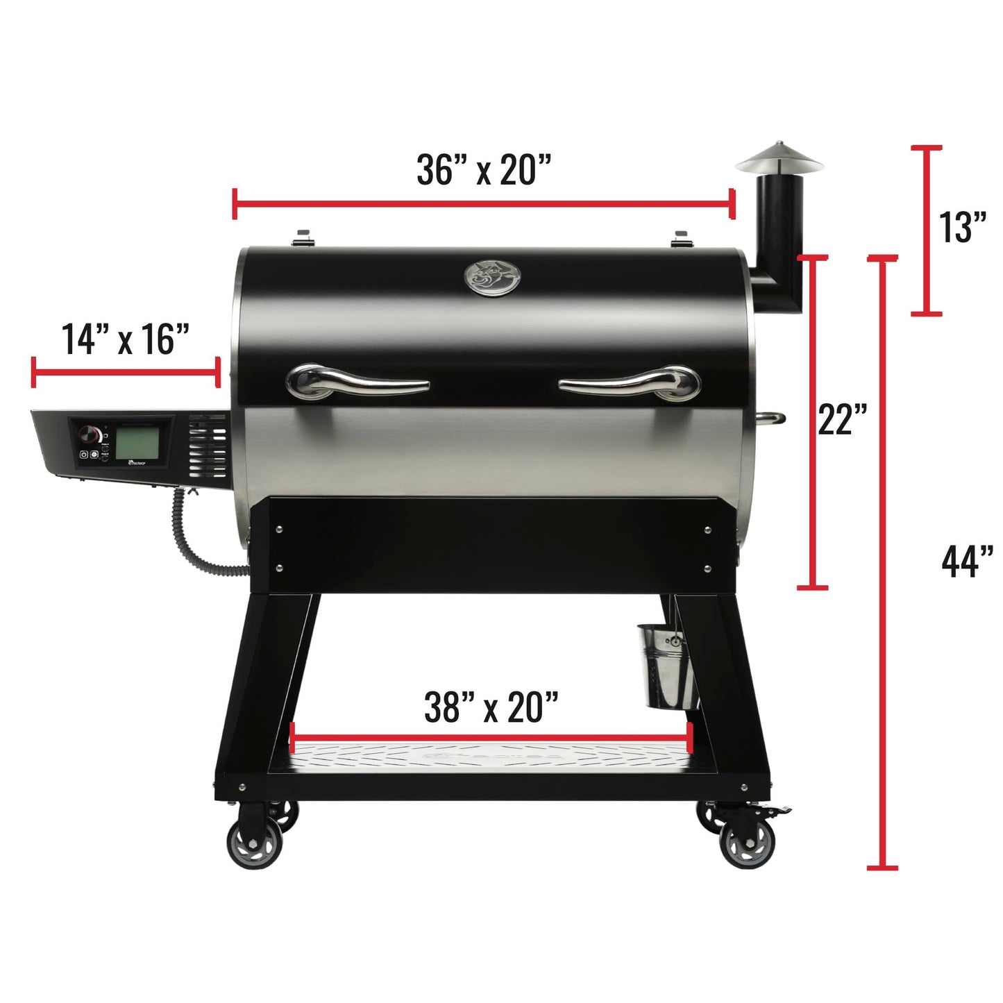 recteq Pellet Grill Smoker - Flagship 1100, Wood Pellet Smoker, BBQ Pellet Smokers, Wi-Fi Smart Grill, 1100 Sq. In. Cook Space, Pellet Smoker Grill, 40 lbs Hopper, 40 Hr Cooking