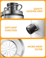 Juicer with 800W Motor, GDOR Juicer Machine with 3” Feed Chute, Dual Speeds Juice Maker for Fruits and Veggies, Anti-Drip Function Centrifugal Juicer, Include Cleaning Brush, BPA-Free, White GDOR