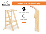 Foldable Kitchen Stool for Kids - Foldable Toddler Tower, Kitchen Stool for Toddlers, Toddler Standing Tower, Toddler Tower, Kids Stool (Wood Color) Kieno Kids