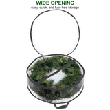 ProPik Christmas Wreath Storage Bag 30" - 2 Pack Clear Christmas Wreath Storage Container- Garland Holiday Artificial Wreath Storage Holder –Water Proof Transparent Clear PVC (30 Inch, Black) ProPik