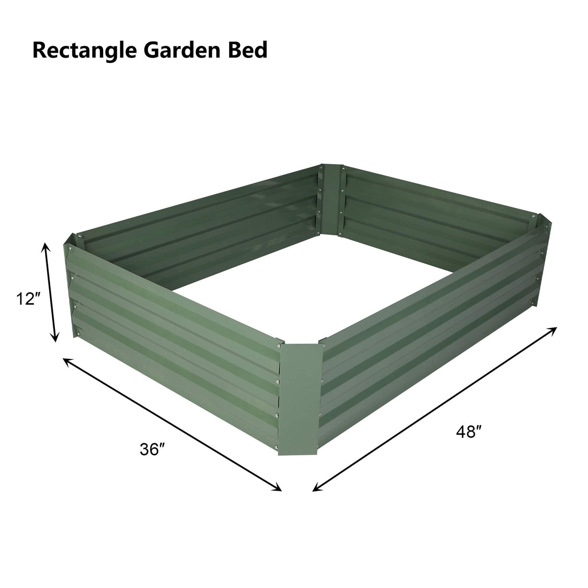 LUCKYERMORE Galvanized Raised Garden Bed Planter Box 4' x 3' x 1', Anti-Rust Coated Metal Garden Bed for Vegetables, Herbs, and Flowers - Outdoor Raised Planter Box, Green LUCKYERMORE